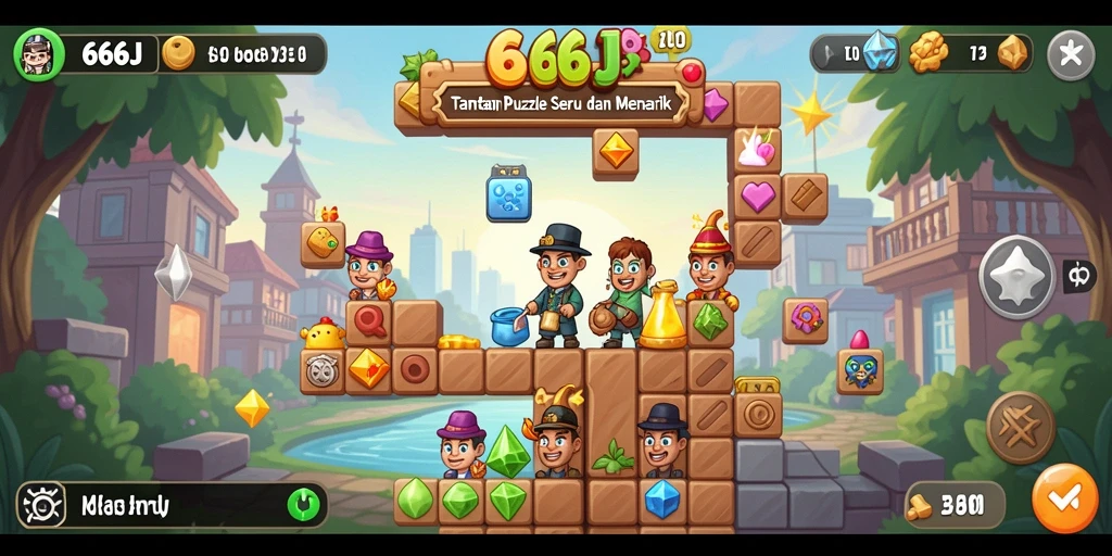 Tampilkan gameplay seru dari game Puzzle 666J