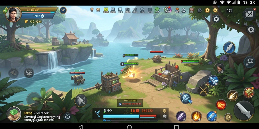 Tangkapan layar gameplay 6SVIP menampilkan pertempuran strategi yang epik.