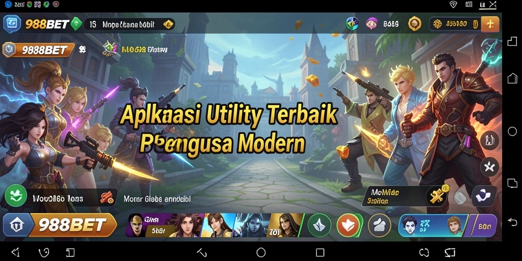 Tampilan utama 988BET dengan fitur utility yang menarik.