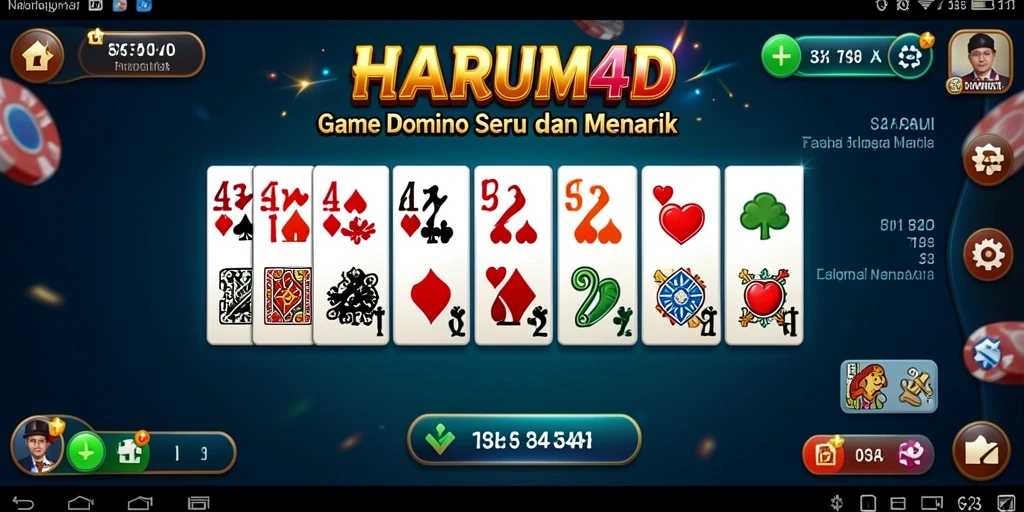 Screenshot gameplay dari HARUM4D yang menampilkan suasana seru permainan Domino.
