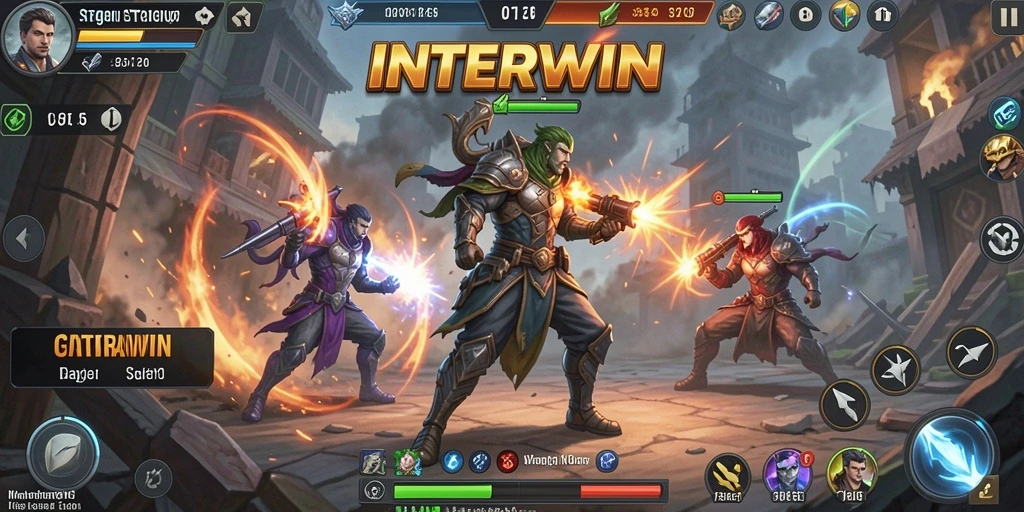 Gambaran gameplay strategis yang mendebarkan dalam INTERWIN.