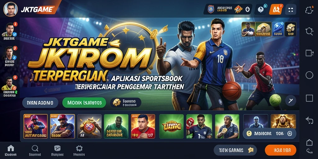 Tampilan utama JKTGAME dengan berbagai pilihan taruhan olahraga.