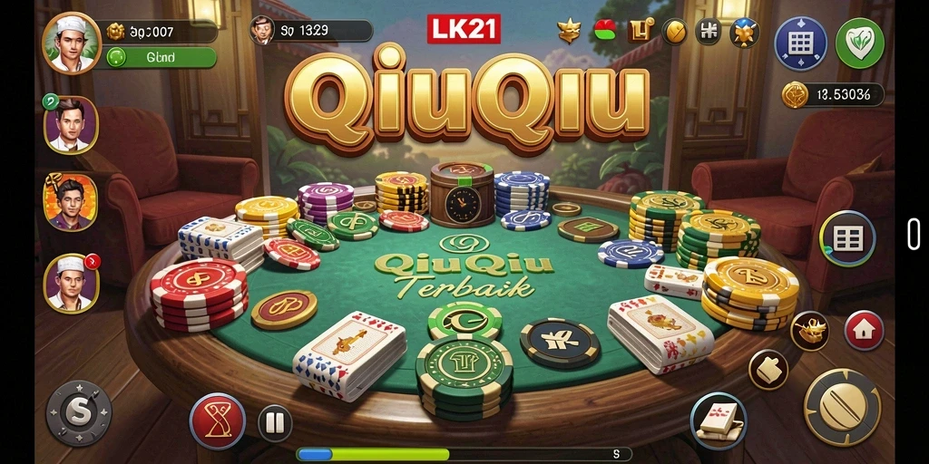 Screenshot utama LK21 menampilkan aksi seru dalam permainan QiuQiu.