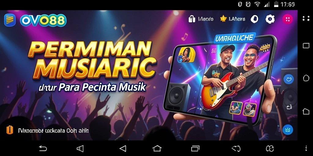 Tampilan seru gameplay OVO88 yang penuh musik dan tantangan.