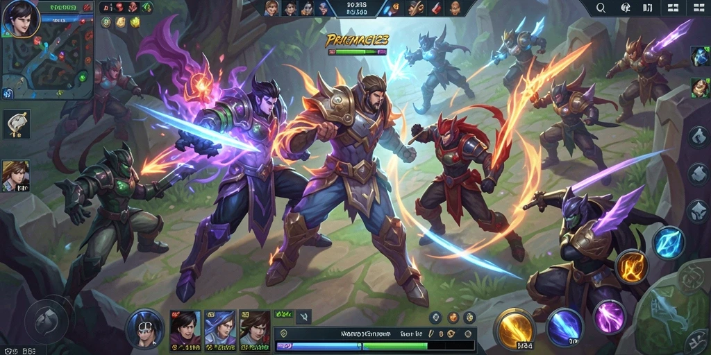 Screenshot menampilkan aksi intens dalam gameplay MOBA PRAGMATIC123.