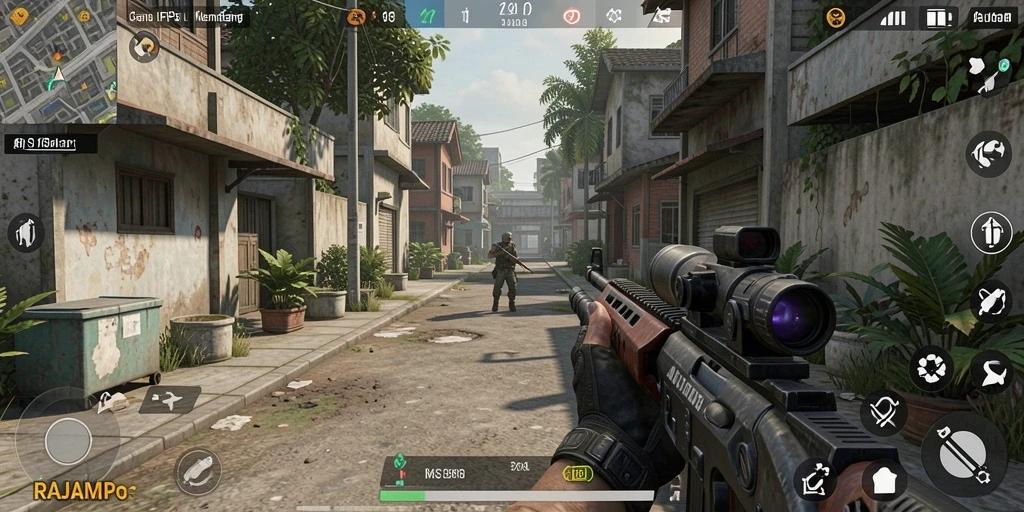 Tampilan gameplay RAJAMPO yang mendebarkan dan penuh aksi.