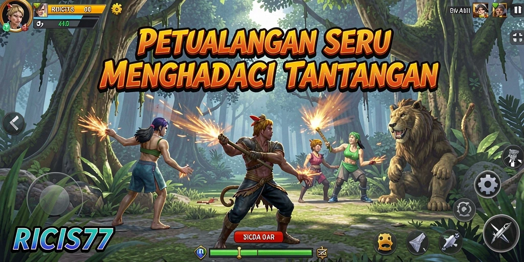 Tampilan gameplay RICIS77 yang penuh aksi dan petualangan.