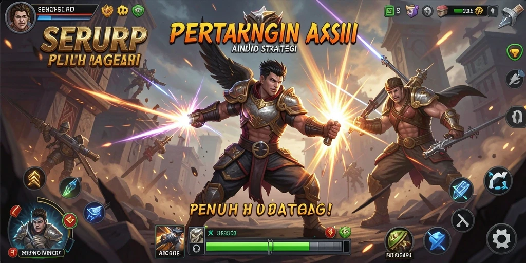 Tampilan gameplay SERURP yang menampilkan pertarungan epik dan efek visual yang menakjubkan.