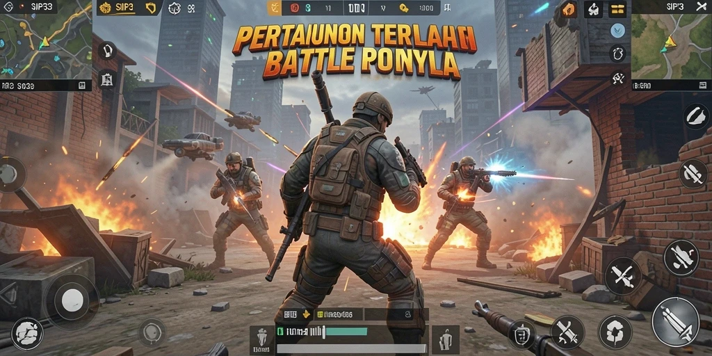 Tangkapan layar SIP33 menampilkan pertarungan intens di arena Battle Royale.