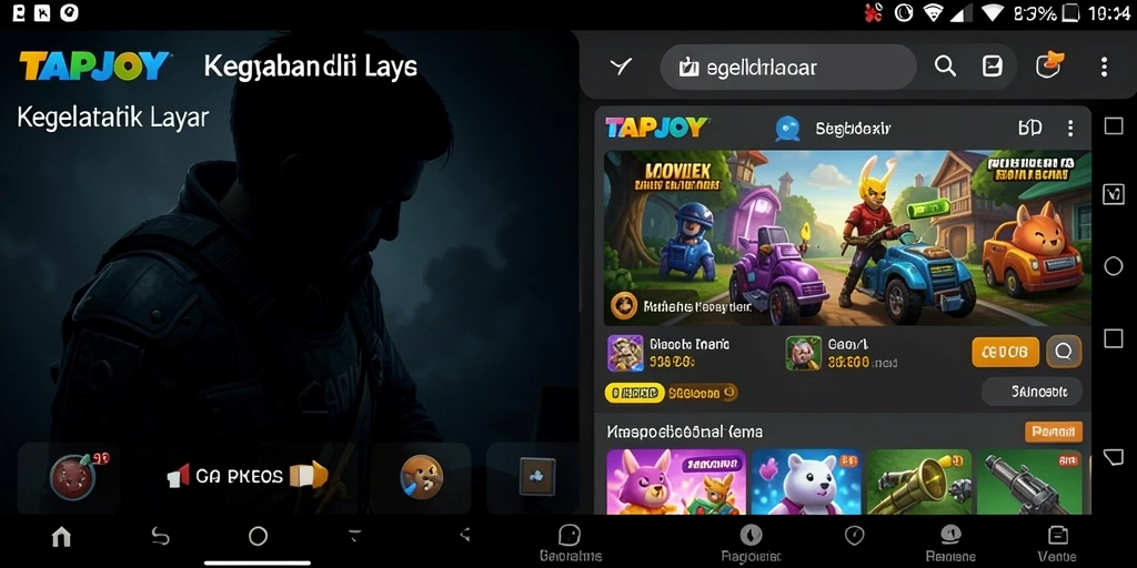 Screenshot gameplay menegangkan dari TAPJOY di dunia Horror yang kelam.