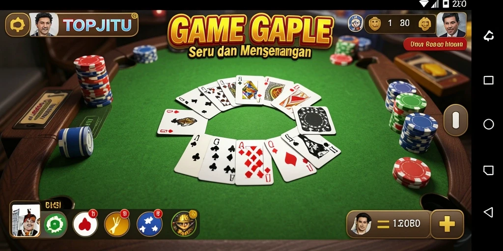Tampilan gameplay seru dari permainan Gaple TOPJITU.